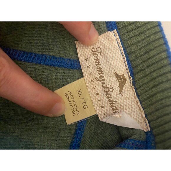 Tommy Bahama Mens Reversible Blue & Green 100% Cotton Pullover Sweater XL - Picture 6 of 8